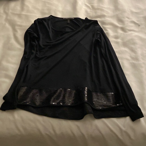 Bundle of two black long sleeve tops one BCBG one J.Crew size xsmall or 0 - Picture 3 of 12